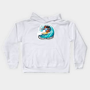 Wave Warrior: Women in Sports Female Surfer Kids Hoodie